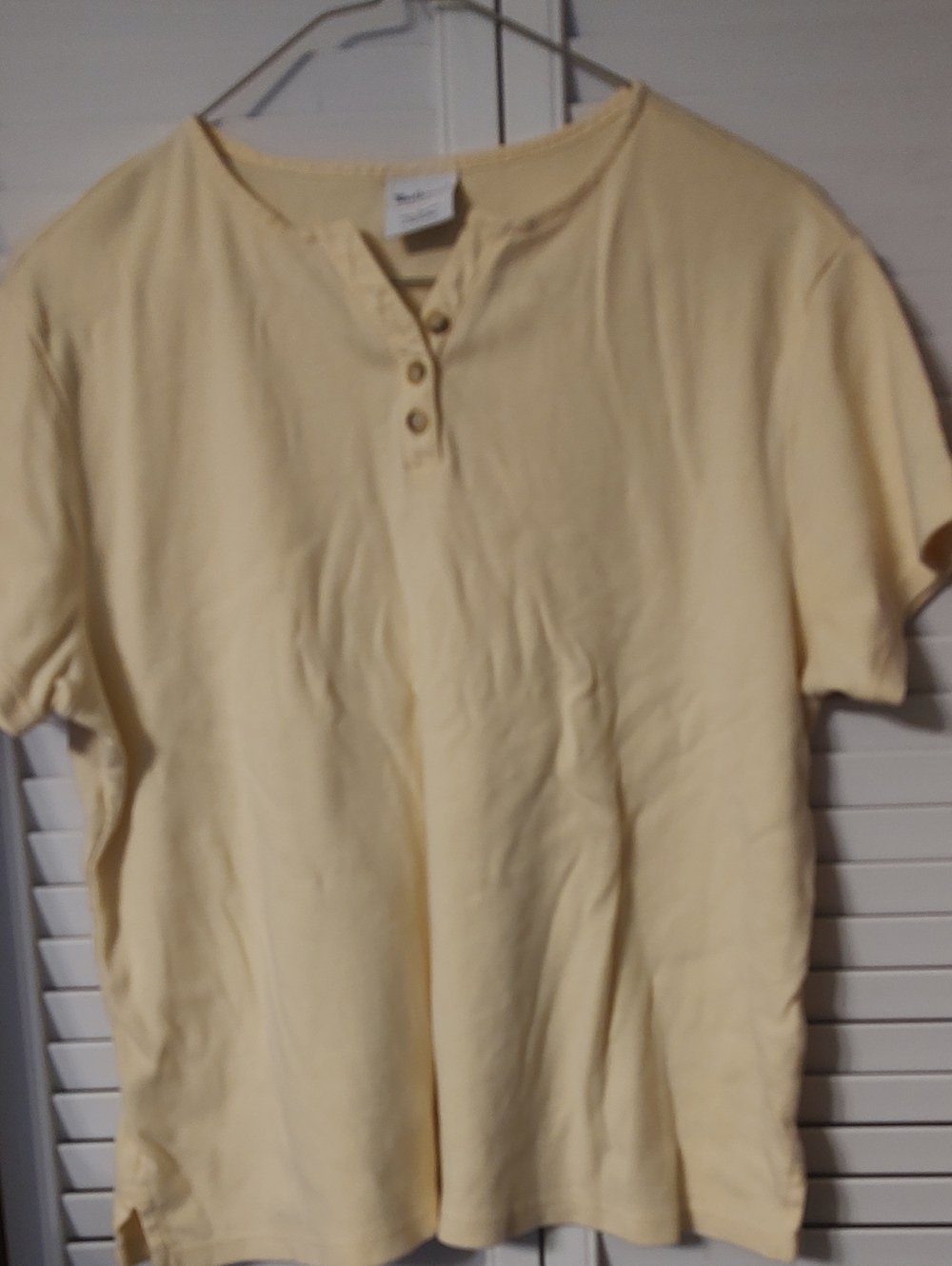 Westbound Short Sleeve Henley in Pale Yellow